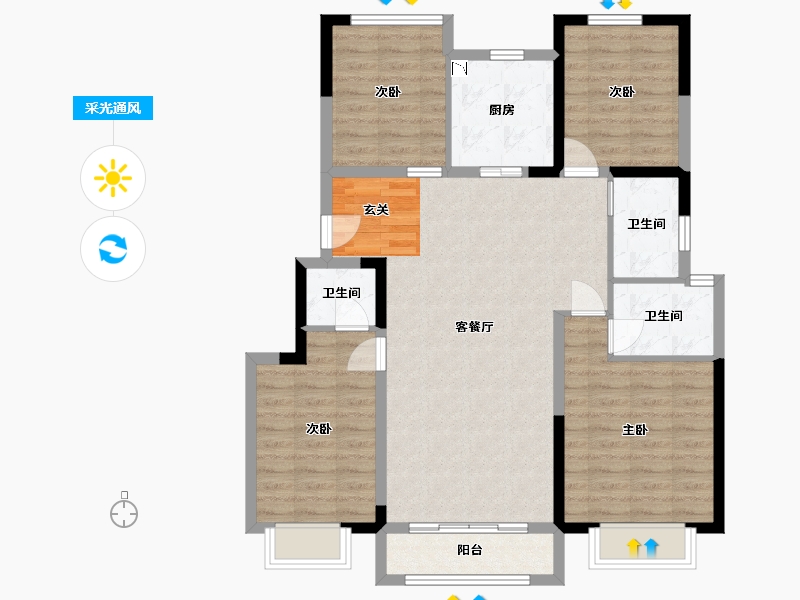 天津-天津市-联发锦里-100.28-户型库-采光通风