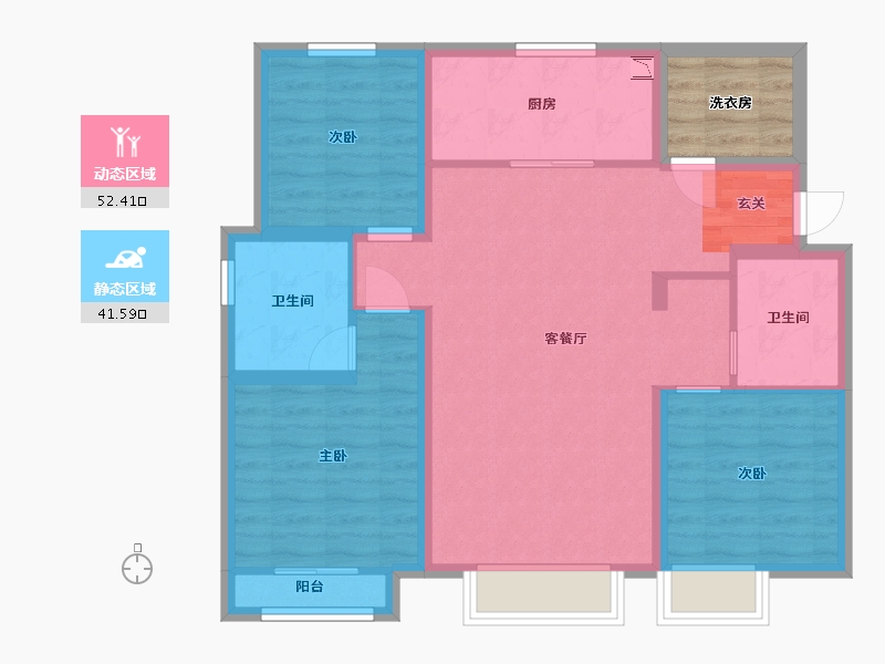 天津-天津市-中国铁建西派国印・禧阙-88.00-户型库-动静分区