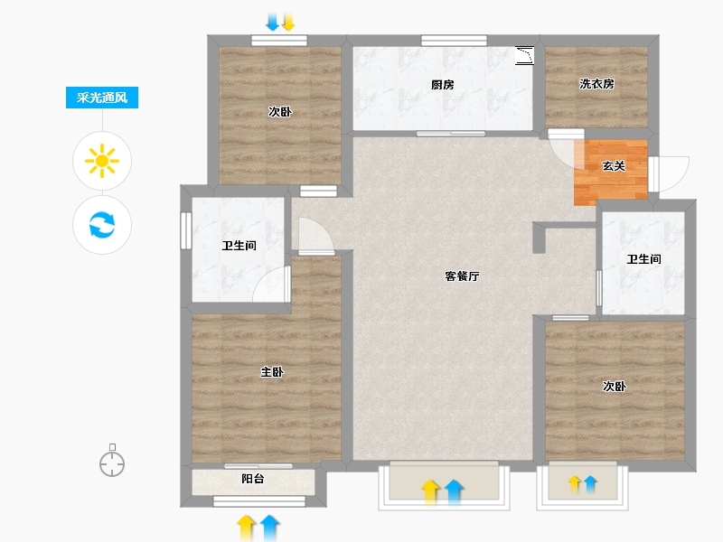 天津-天津市-中国铁建西派国印・禧阙-88.00-户型库-采光通风