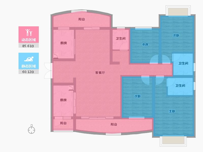 云南省-昆明市-银杏华府-129.02-户型库-动静分区