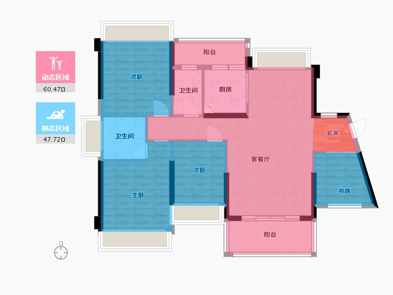 广东省-江门市-御锦世家花园-96.84-户型库-动静分区