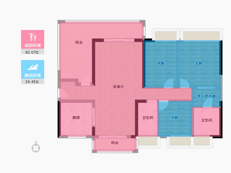 广东省-肇庆市-方圆滨江一号-106.78-户型库-动静分区