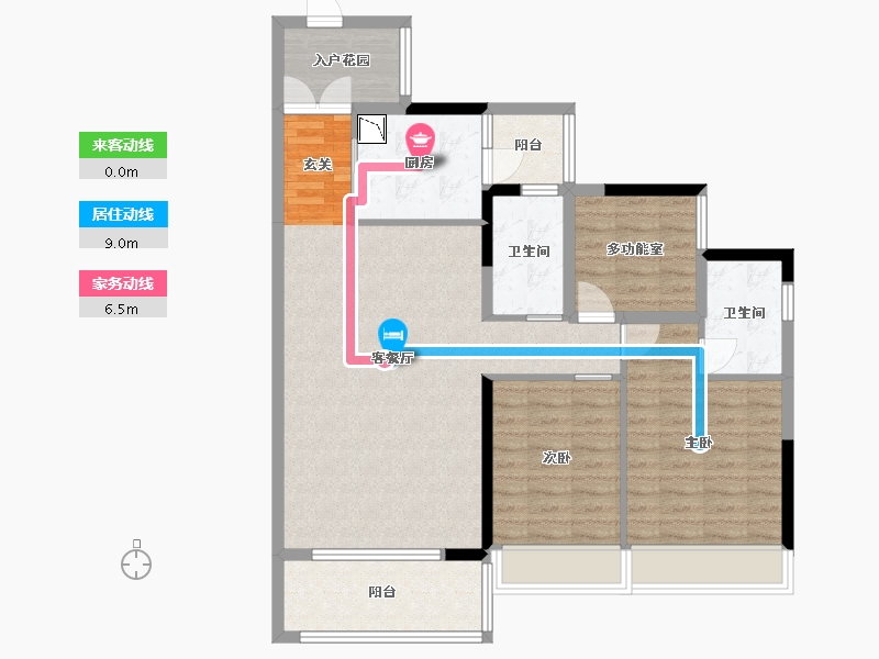 广东省-江门市-荔园・泮海蓝湾-99.55-户型库-动静线