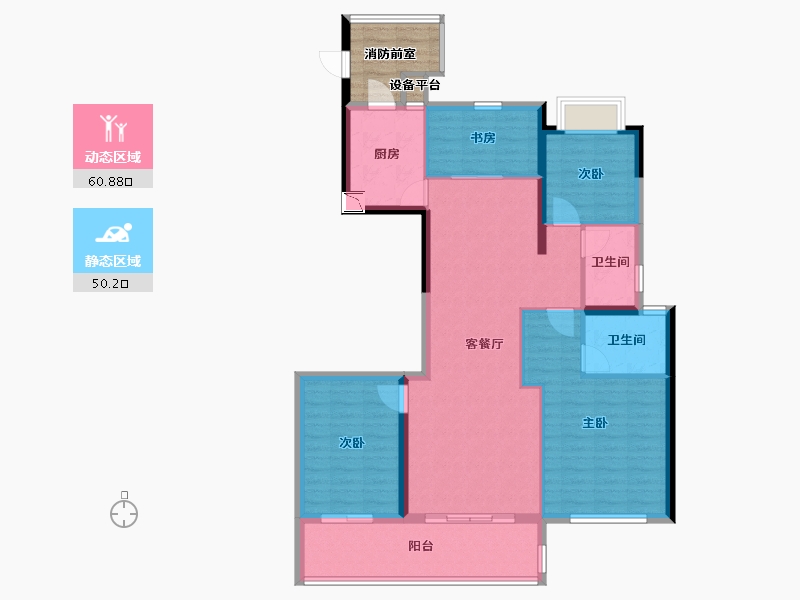 安徽省-阜阳市-置地双清湾-105.52-户型库-动静分区