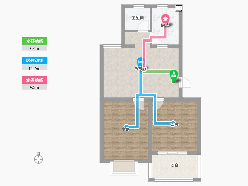 浙江省-嘉兴市-隆兴公寓-58.00-户型库-动静线