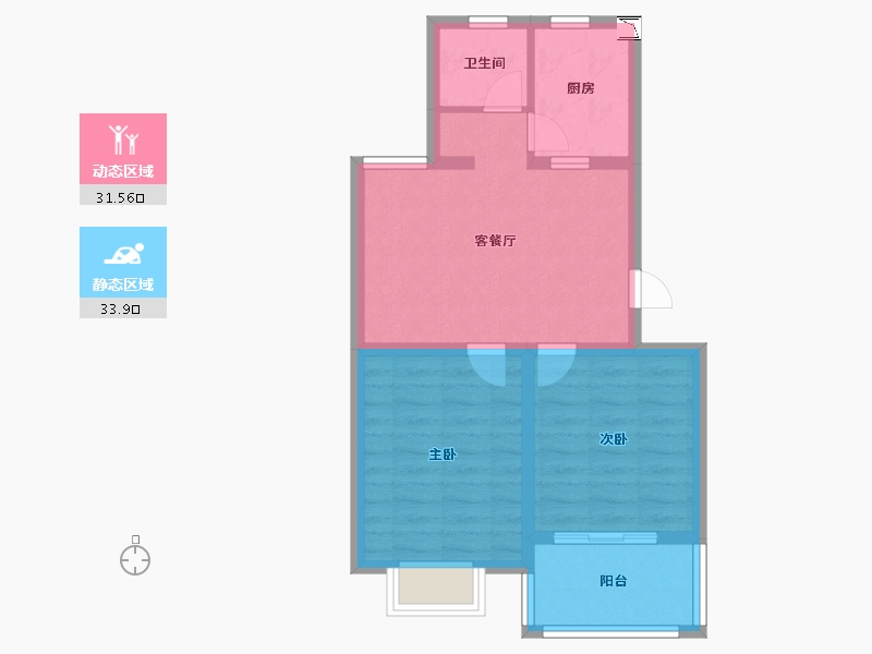 浙江省-嘉兴市-隆兴公寓-58.00-户型库-动静分区