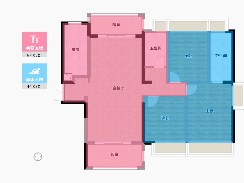 青海省-海南藏族自治州-海鑫城-98.58-户型库-动静分区