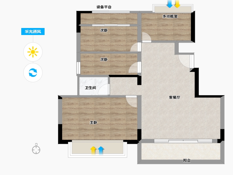 福建省-泉州市-晋江新塘宝龙世家-64.00-户型库-采光通风