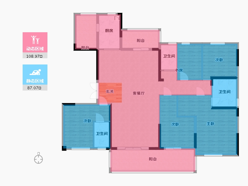 广东省-湛江市-碧桂园公园首府-177.98-户型库-动静分区