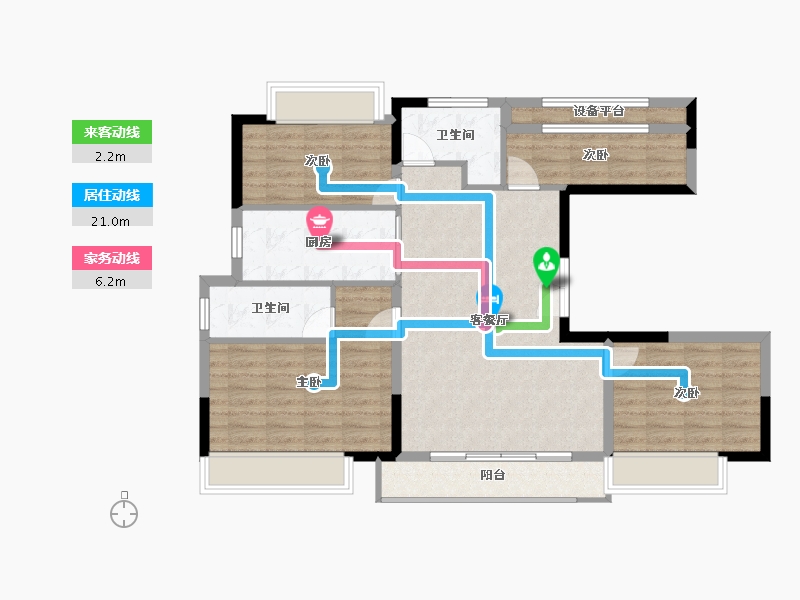 福建省-泉州市-晋江新塘宝龙世家-96.57-户型库-动静线