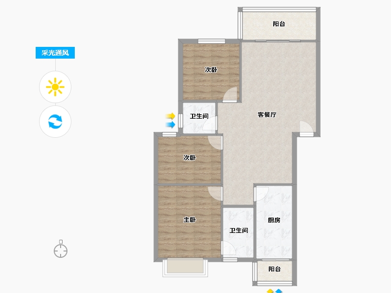 四川省-成都市-天府香城-94.81-户型库-采光通风