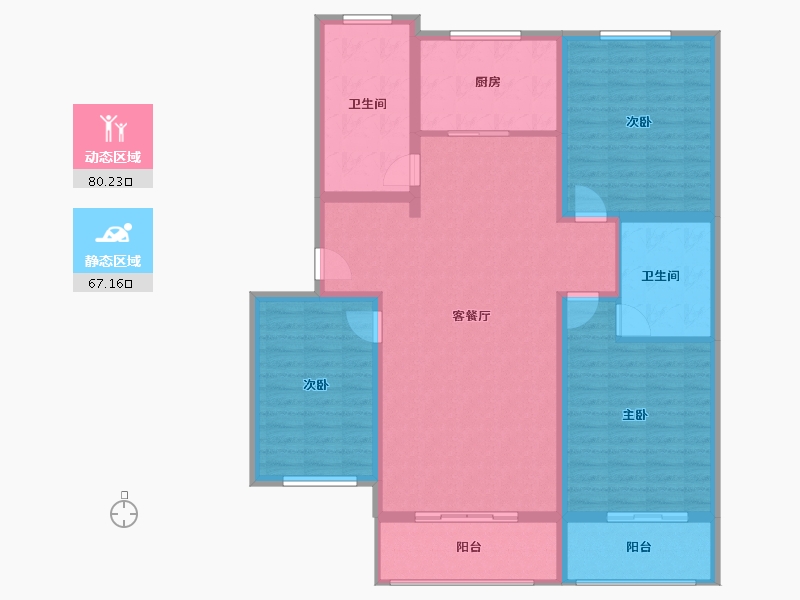 河北省-保定市-宏腾印象-134.00-户型库-动静分区