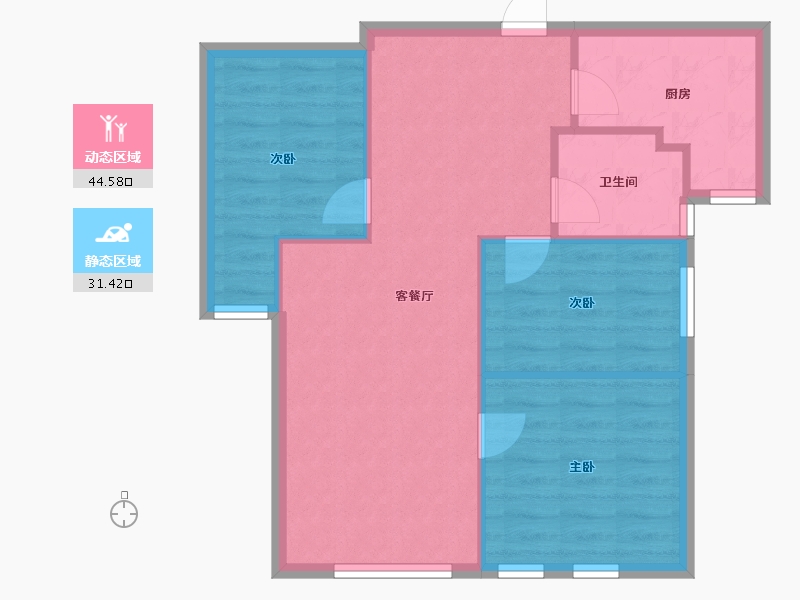 江苏省-常州市-莱蒙城-69.15-户型库-动静分区