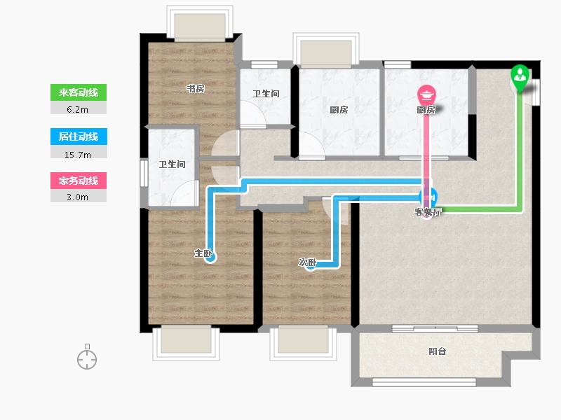 江苏省-苏州市-中凯城市之光-91.62-户型库-动静线