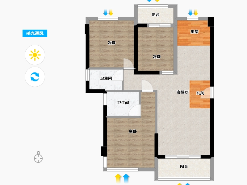 福建省-莆田市-永鸿文化城-76.57-户型库-采光通风