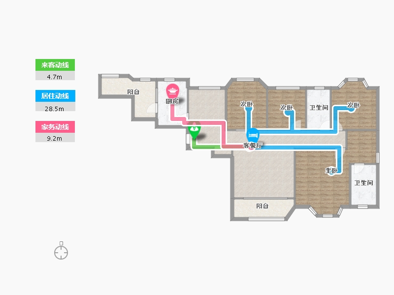 四川省-成都市-丽都花园丽府-128.93-户型库-动静线