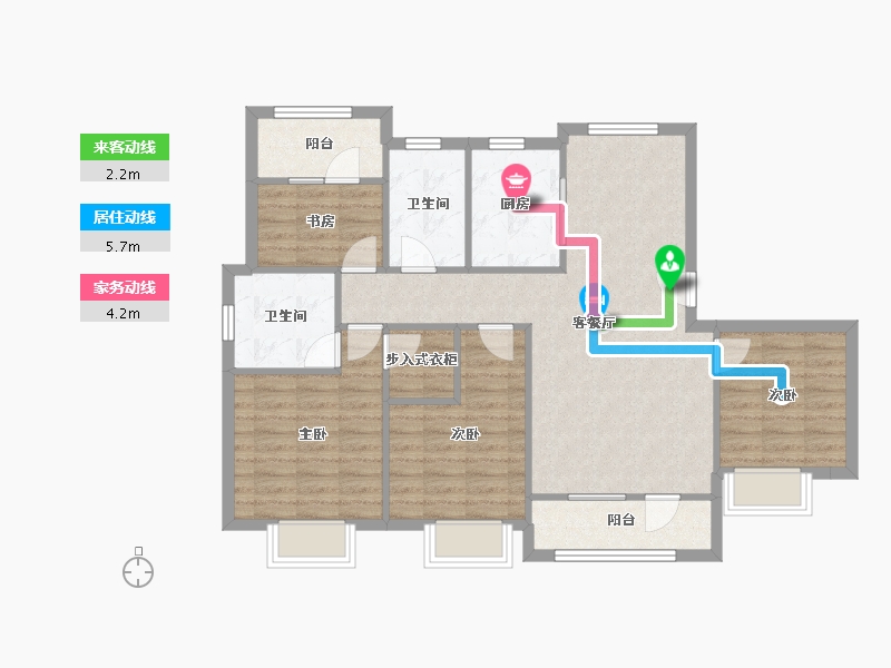 山东省-临沂市-中梁壹号院-96.53-户型库-动静线