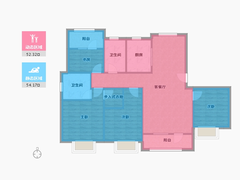 山东省-临沂市-中梁壹号院-96.53-户型库-动静分区