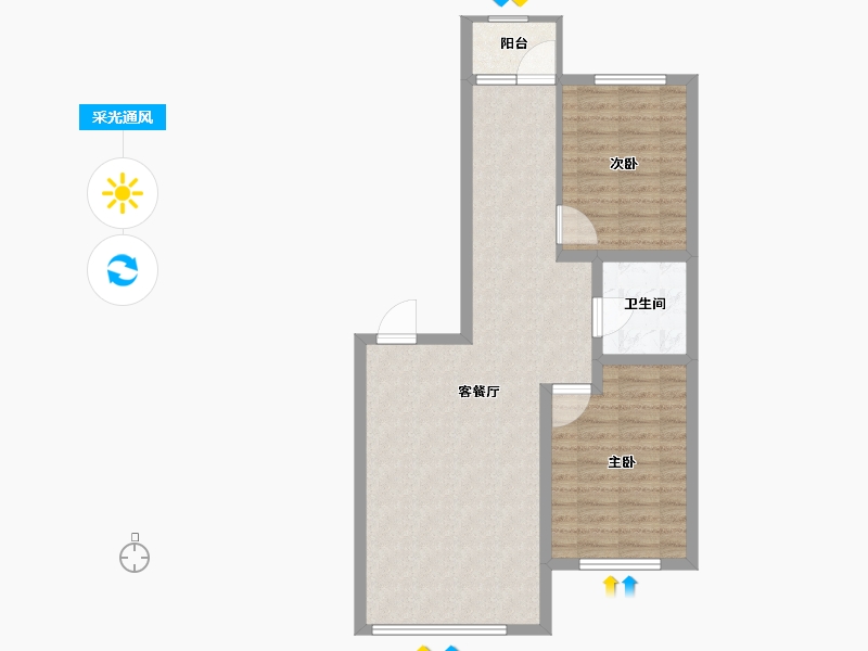 黑龙江省-哈尔滨市-华居水木天成-75.00-户型库-采光通风