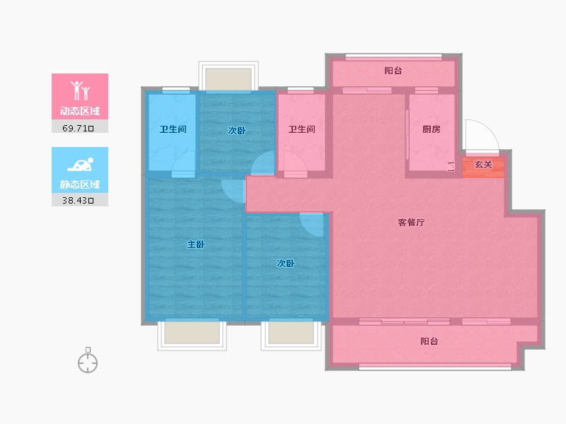 重庆-重庆市-奥山府-97.56-户型库-动静分区