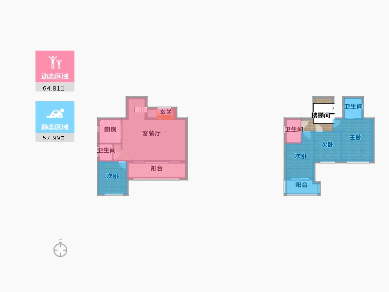 重庆-重庆市-金科美的原上-117.91-户型库-动静分区