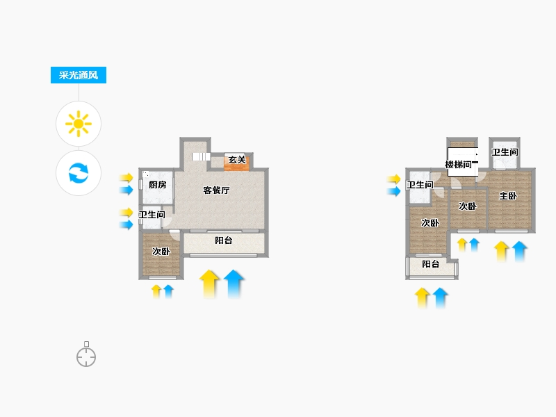 重庆-重庆市-金科美的原上-117.91-户型库-采光通风