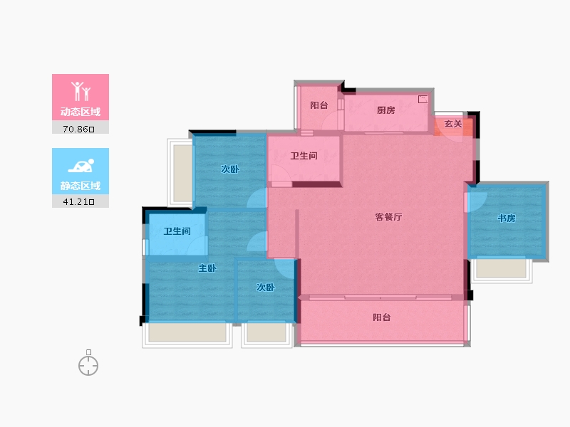 重庆-重庆市-江山�出-101.05-户型库-动静分区