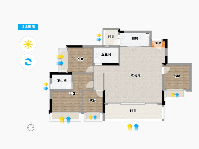 重庆-重庆市-江山�出-101.05-户型库-采光通风