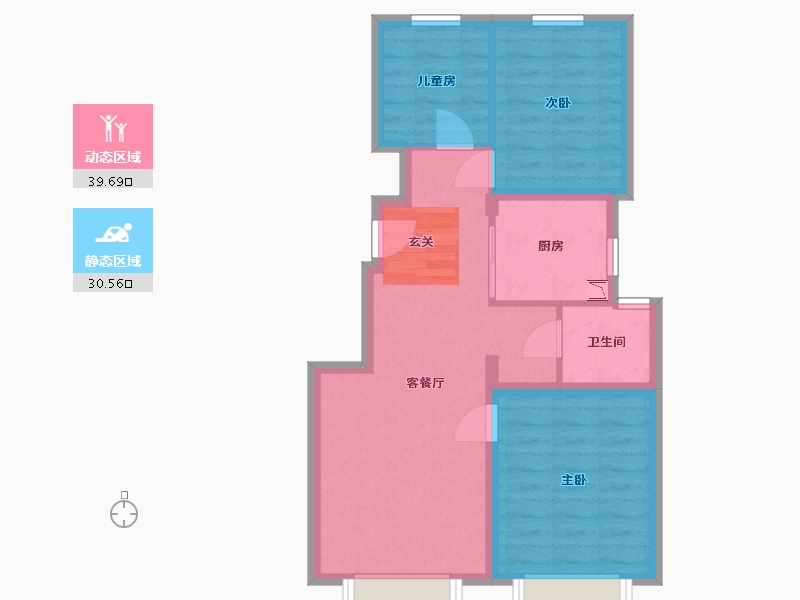 江苏省-南通市-城市之光・东望-62.37-户型库-动静分区