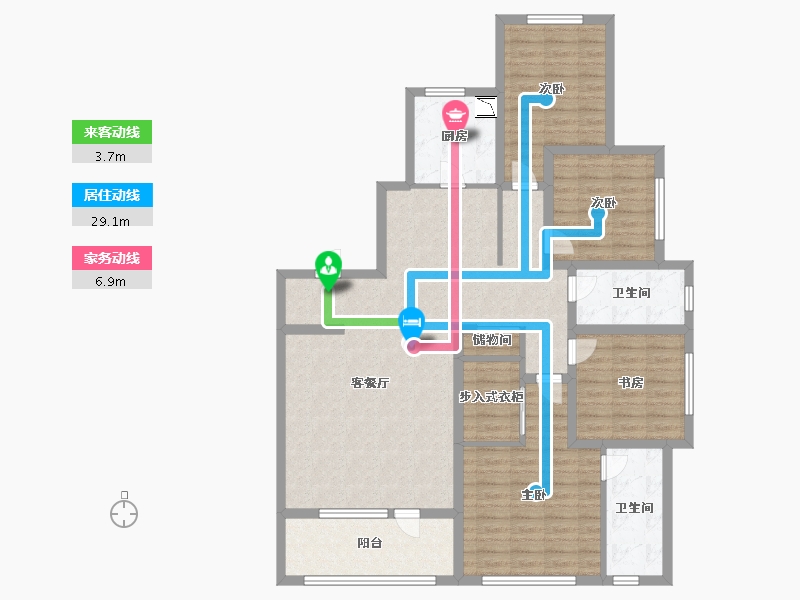 山东省-青岛市-金沙滩壹号-122.99-户型库-动静线