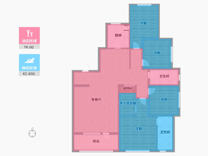 山东省-青岛市-金沙滩壹号-122.99-户型库-动静分区