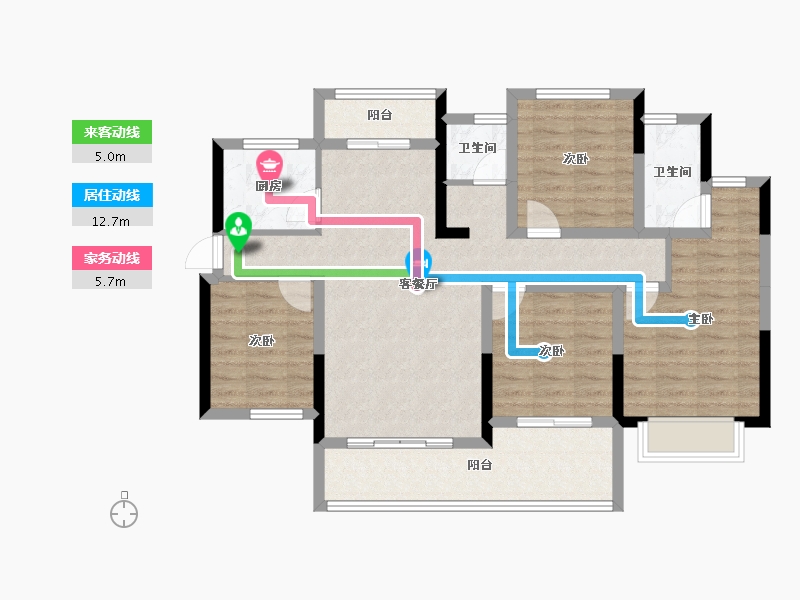 湖南省-长沙市-新都汇-95.21-户型库-动静线