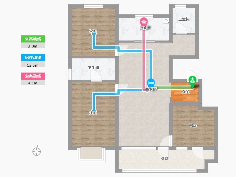 北京-北京市-京北・金茂悦-87.42-户型库-动静线