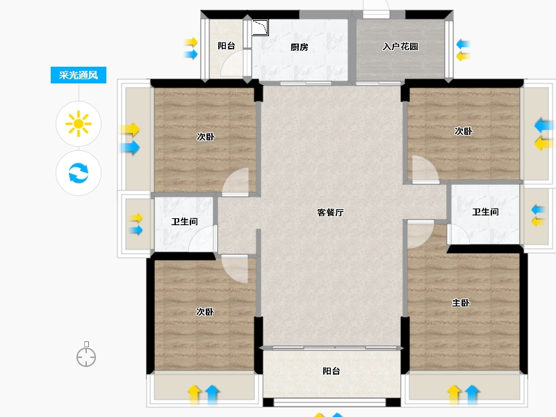 湖南省-常德市-滨江中心城-100.47-户型库-采光通风