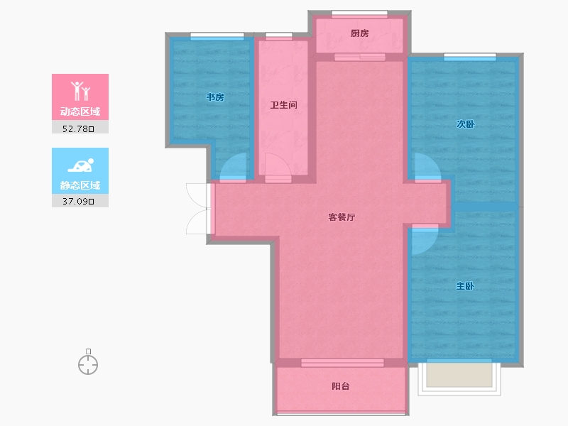 新疆维吾尔自治区-伊犁哈萨克自治州-四海丁香湾-79.85-户型库-动静分区