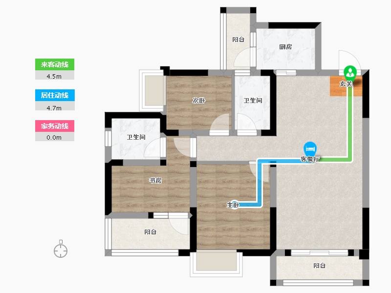 四川省-成都市-白鹤一号-72.05-户型库-动静线