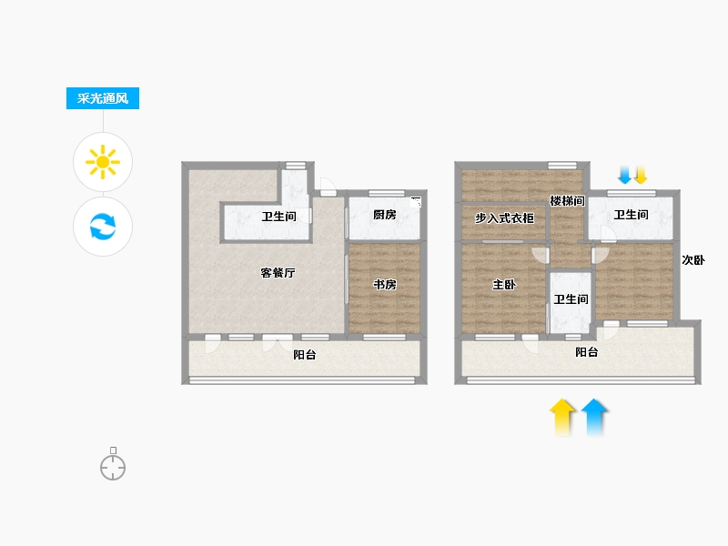 湖北省-武汉市-花博汇・桃李春风-112.80-户型库-采光通风