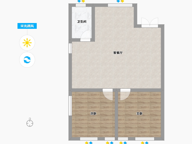 青海省-海南藏族自治州-香江・温泉人家-64.96-户型库-采光通风