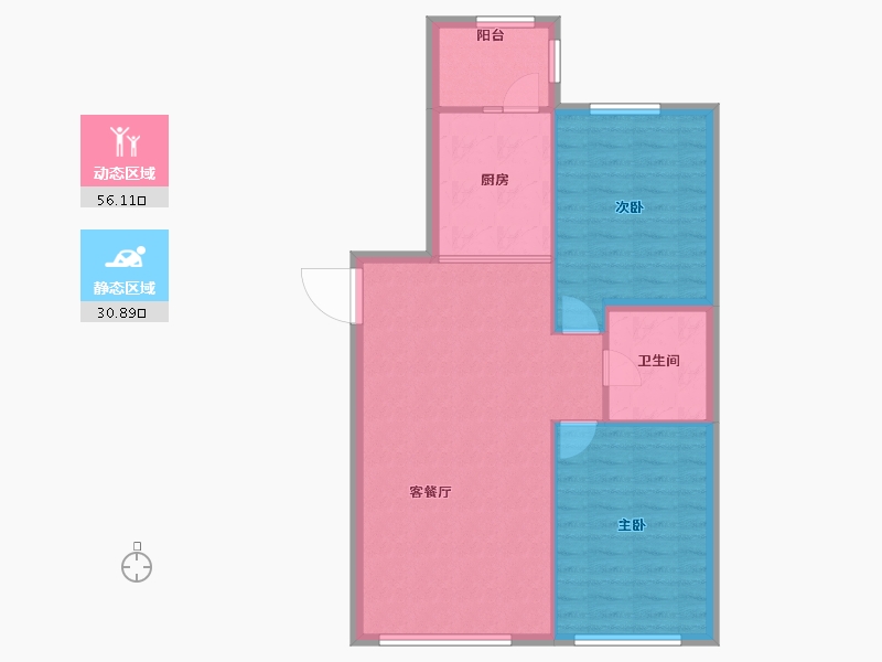 黑龙江省-哈尔滨市-龙湾园著-79.99-户型库-动静分区