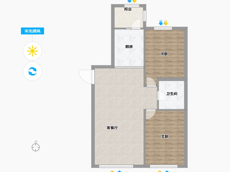 黑龙江省-哈尔滨市-龙湾园著-79.99-户型库-采光通风