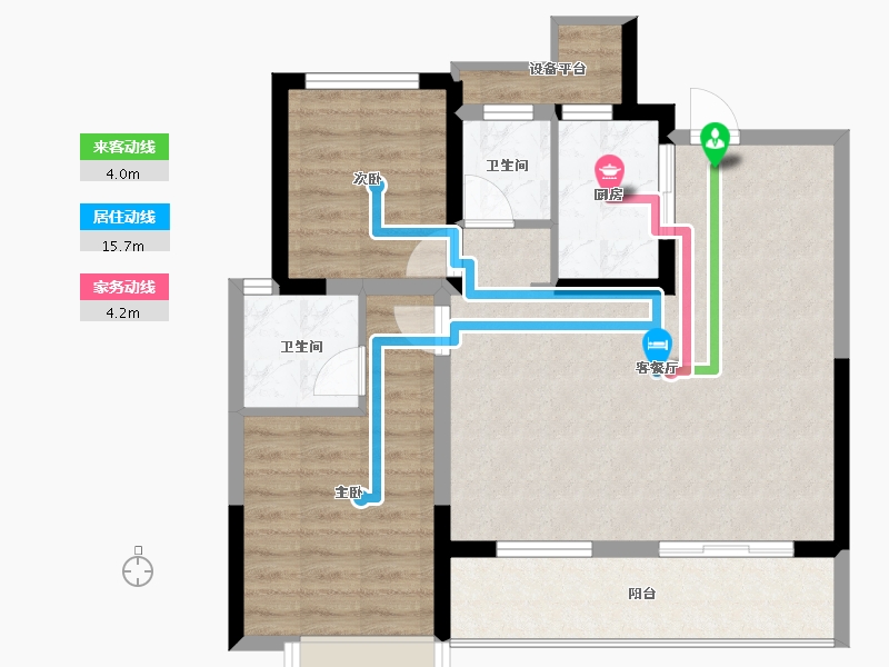 浙江省-嘉兴市-荣盛锦绣外滩-74.51-户型库-动静线