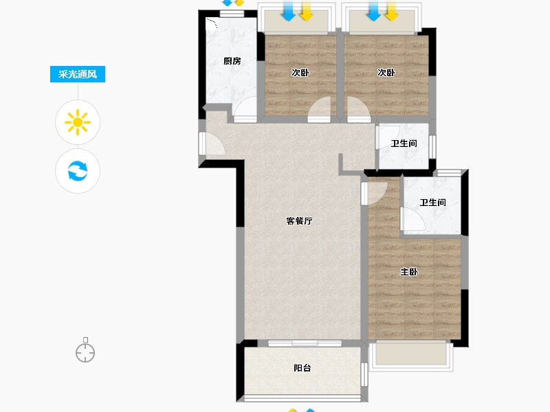 青海省-海南藏族自治州-融创玖园-78.83-户型库-采光通风