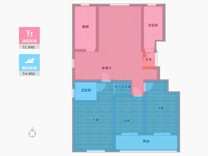 山东省-聊城市-东润明珠嘉苑-95.96-户型库-动静分区