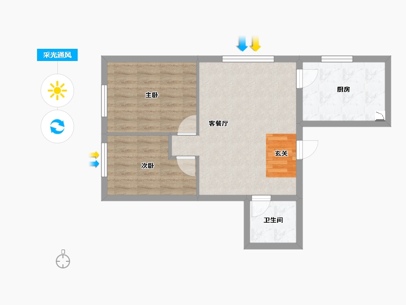 山西省-太原市-海唐广场-55.28-户型库-采光通风