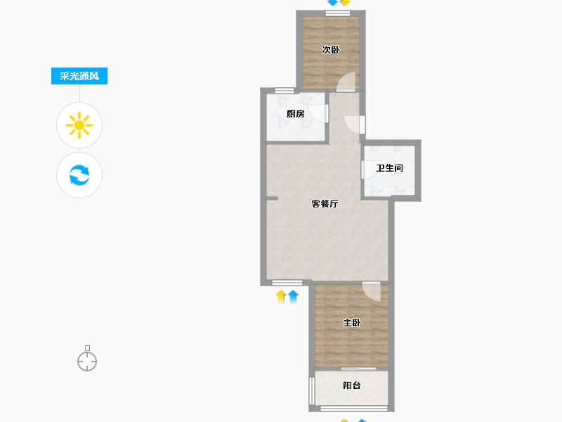 陕西省-西安市-芳馨园-61.88-户型库-采光通风