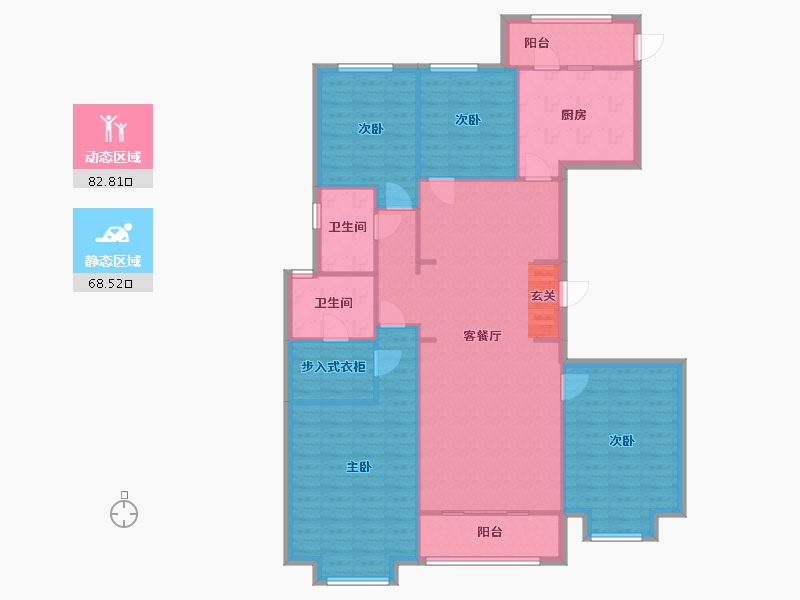 陕西省-西安市-万达公馆-139.00-户型库-动静分区