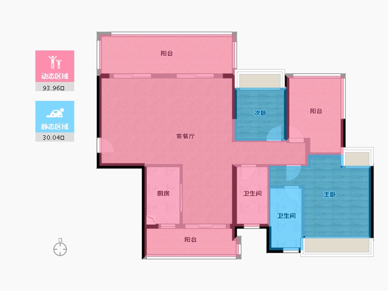 青海省-海南藏族自治州-保利中央海岸-111.64-户型库-动静分区