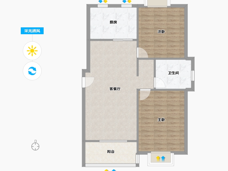 上海-上海市-九歌茗园-80.84-户型库-采光通风