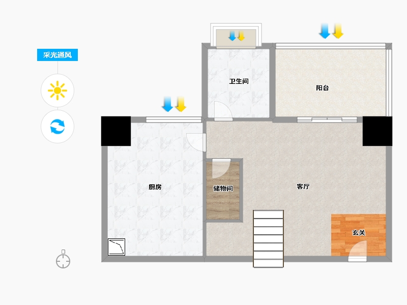 福建省-漳州市-景江花园-86.07-户型库-采光通风