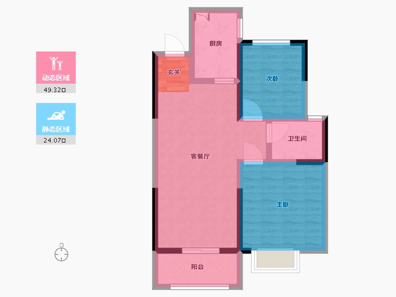 河南省-洛阳市-华耀城佳兆业水岸新都-64.77-户型库-动静分区